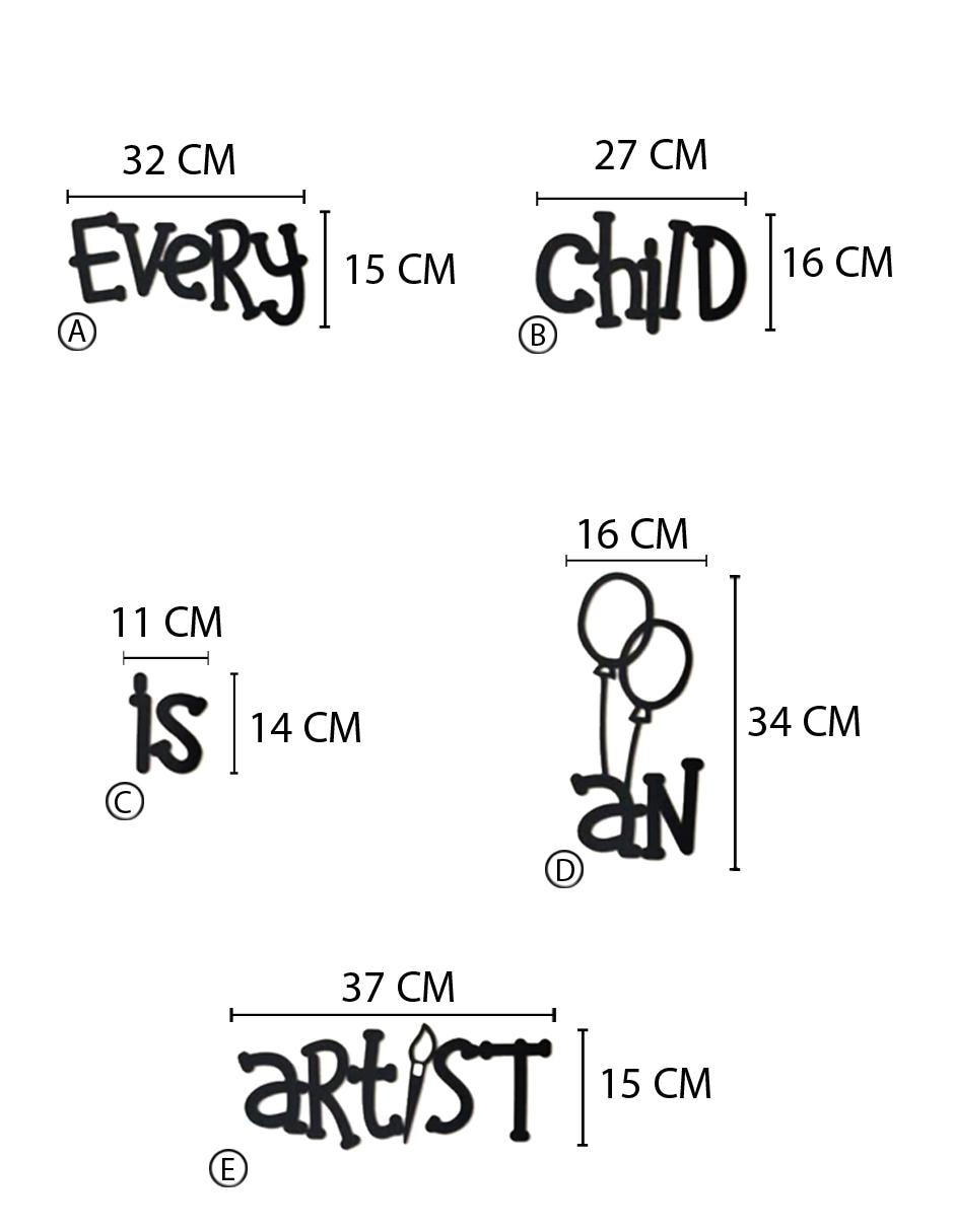 Figura decorativa de letras de madera 4