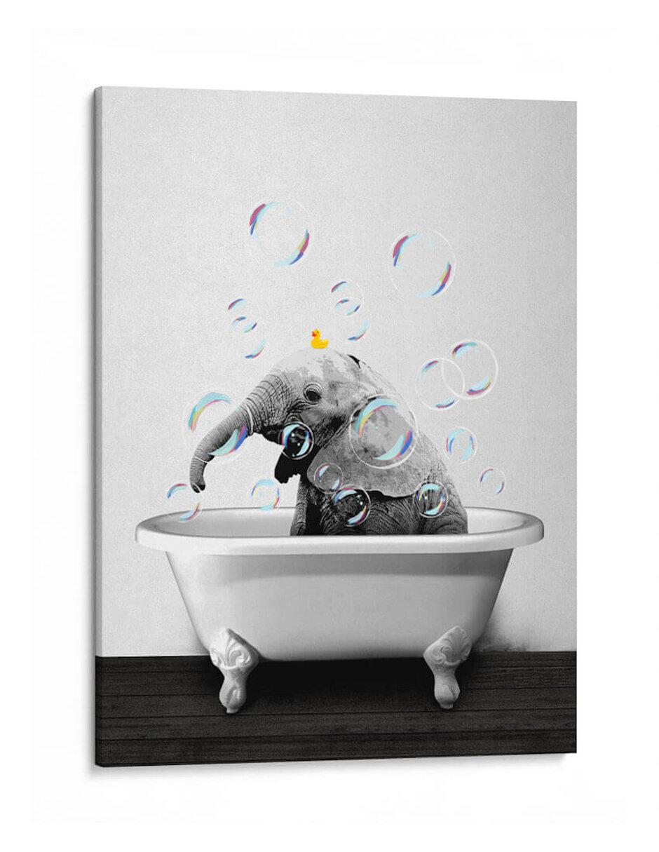 Litografía Baby Elephant Bath técnica Impresión Litografía Baby Elephant Bath técnica Impresión