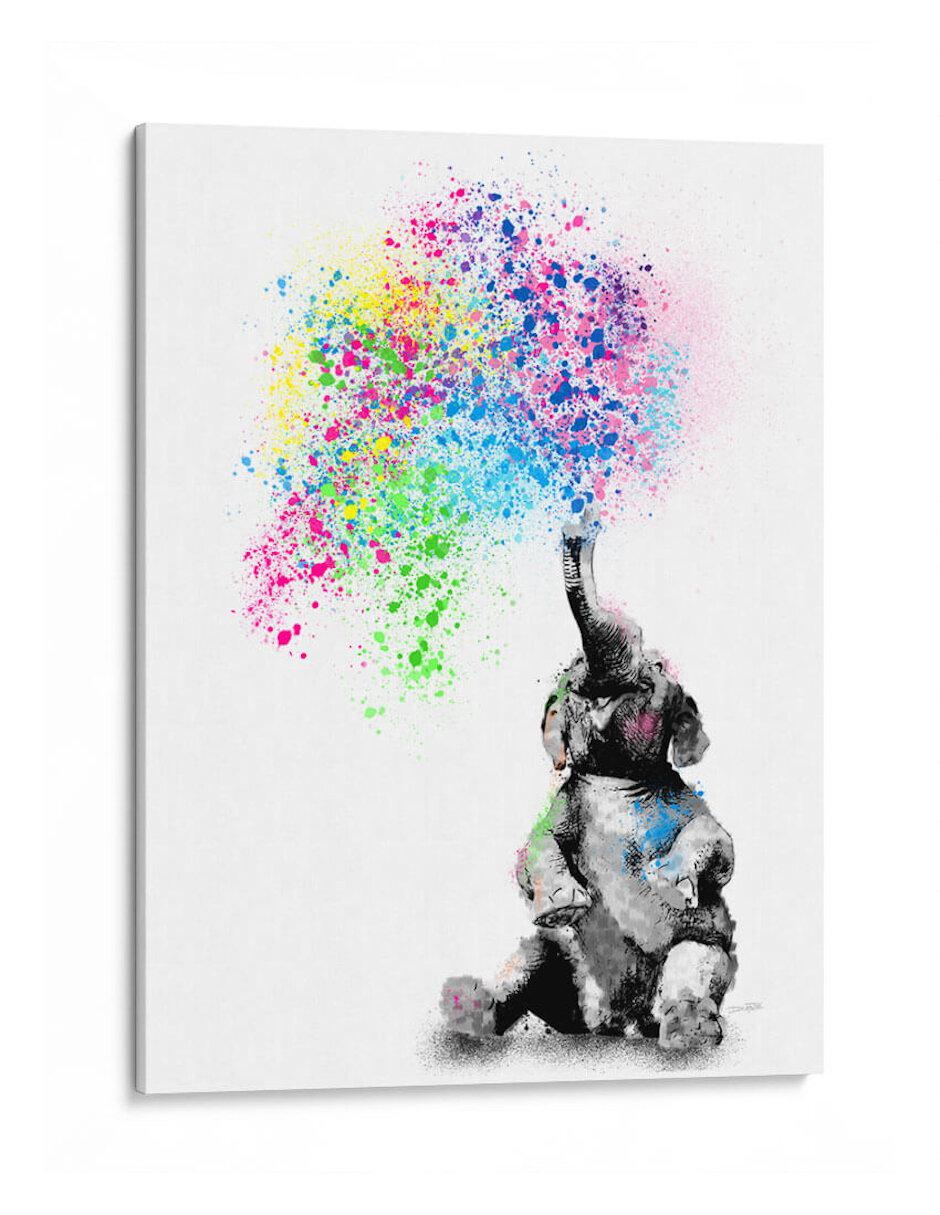 Litografía Baby Elephant Color Shower