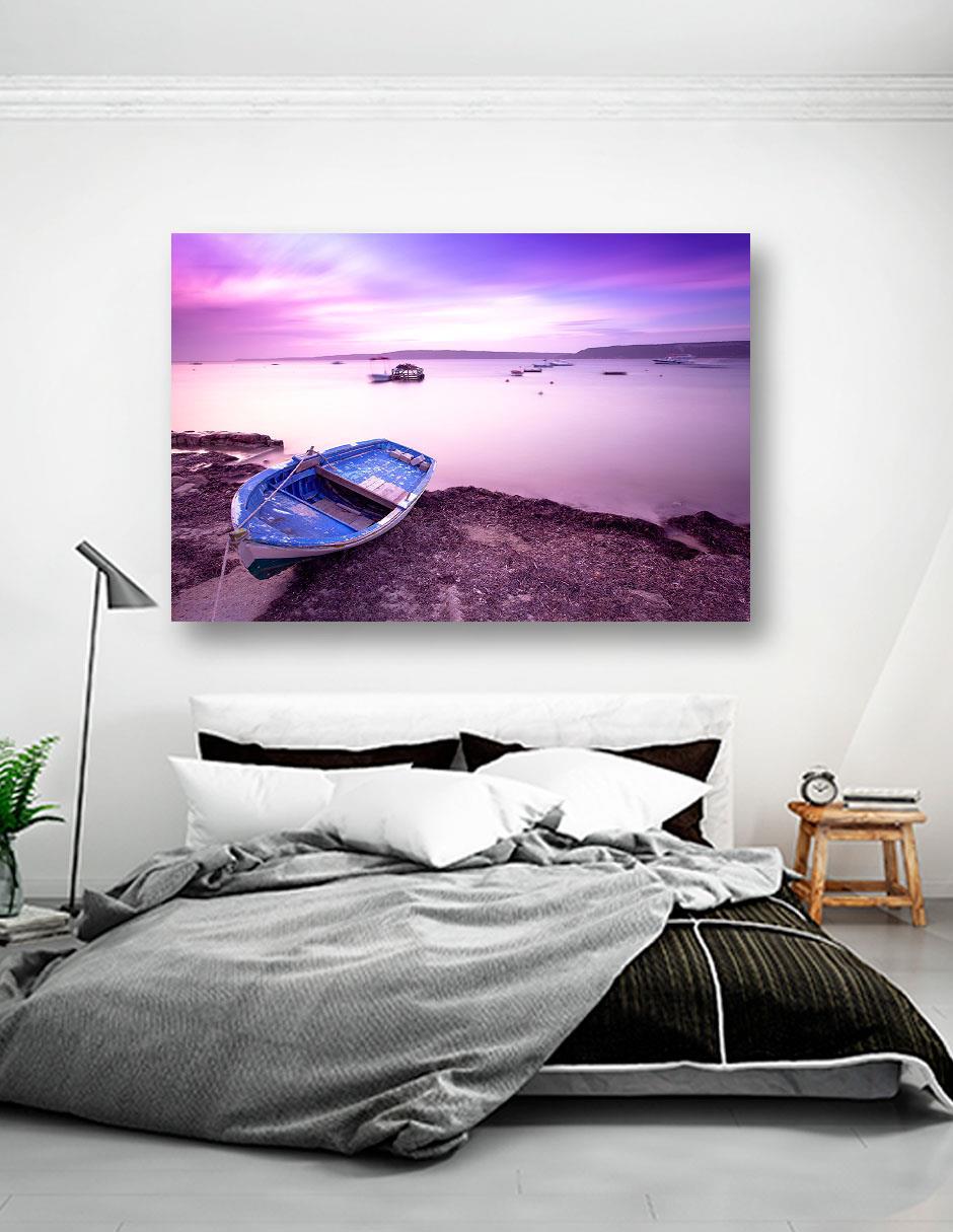 Cuadro Decorativo Canvas Naturaleza playa y bote en costa 5