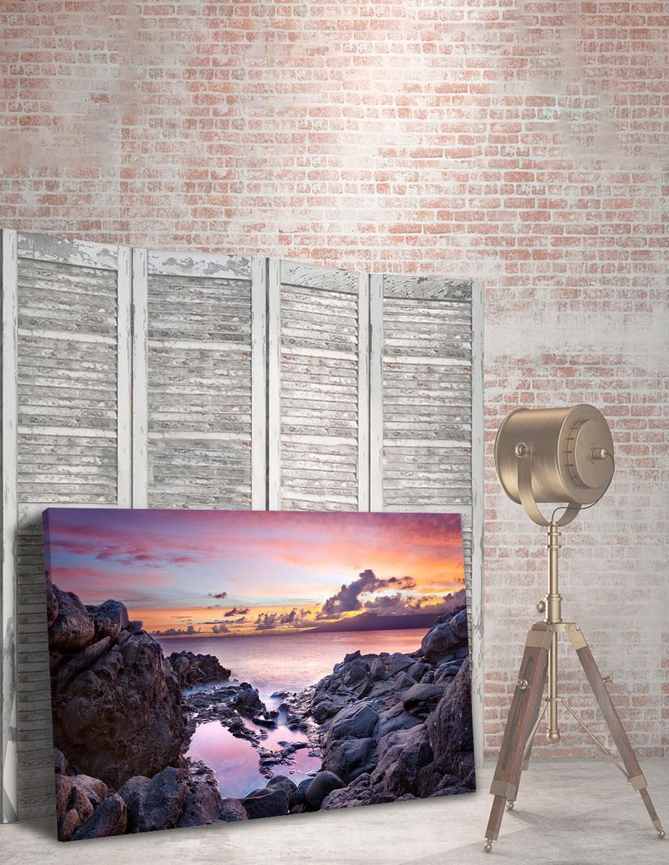 Cuadro decorativo Playa Rocosa Purpura 4
