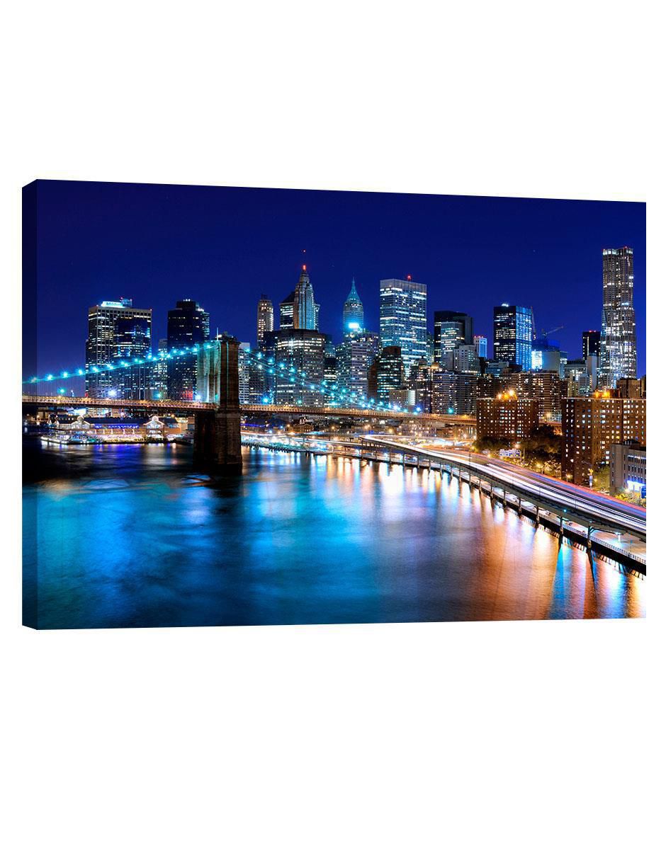 Cuadro decorativo Nueva York Puente de Brooklyn Noche