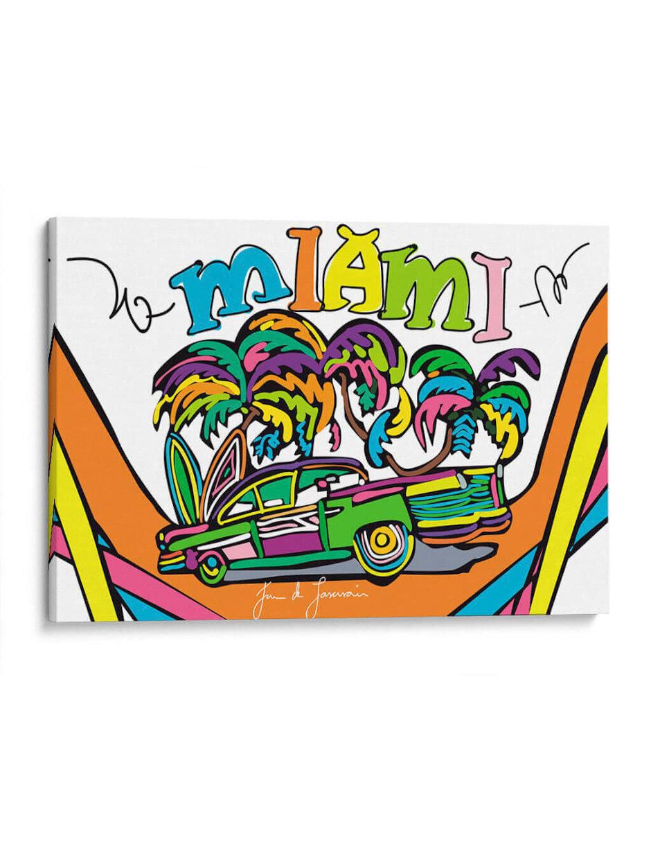 Litografía Mi Coche en Miami técnica Impresión