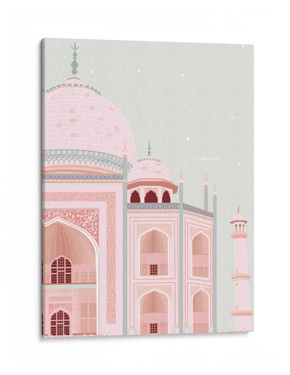 Litografía Taj Mahal en Verde técnica Impresión