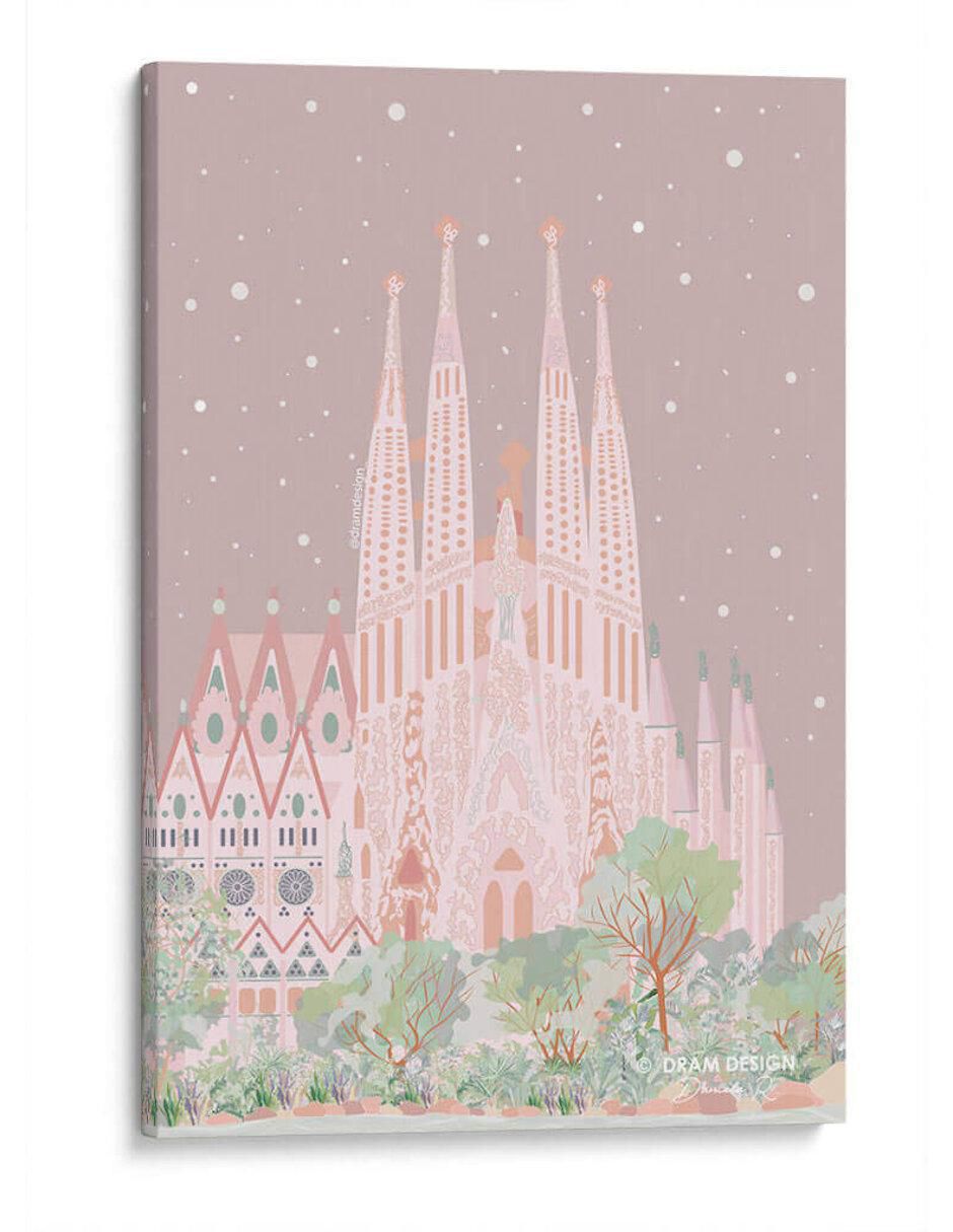 Litografía Sagrada Familia en Rosa técnica Impresión