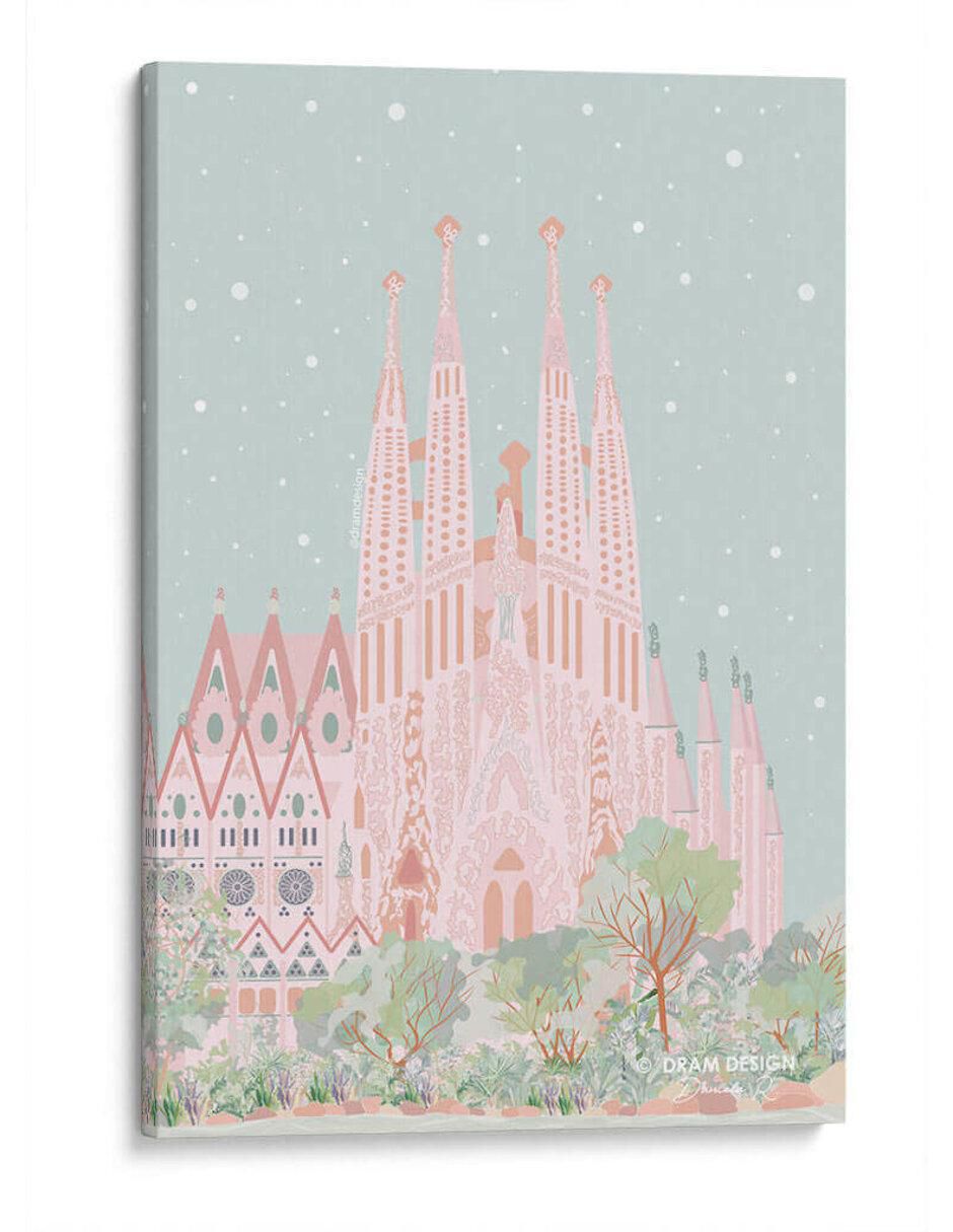 Litografía Sagrada Familia en Verde técnica Impresión Litografía Sagrada Familia en Verde técnica Impresión