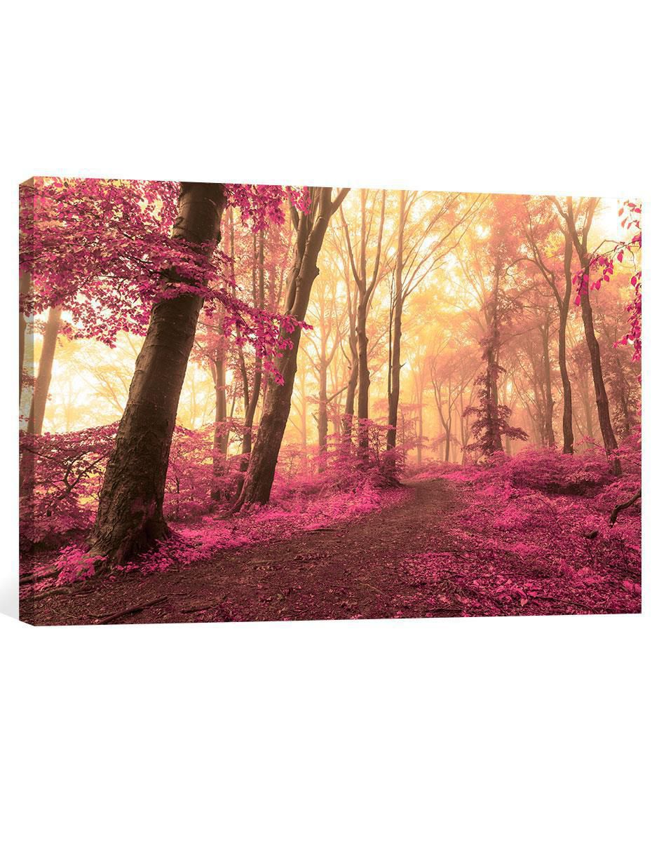 Cuadro decorativo Bosque Rosado Vintage