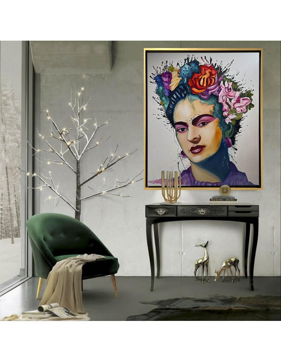 Pintura Frida Kahlo técnica mixta 5