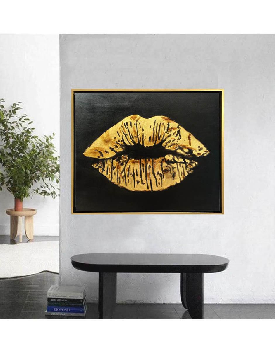 Pintura Gold Lips técnica mixta 2