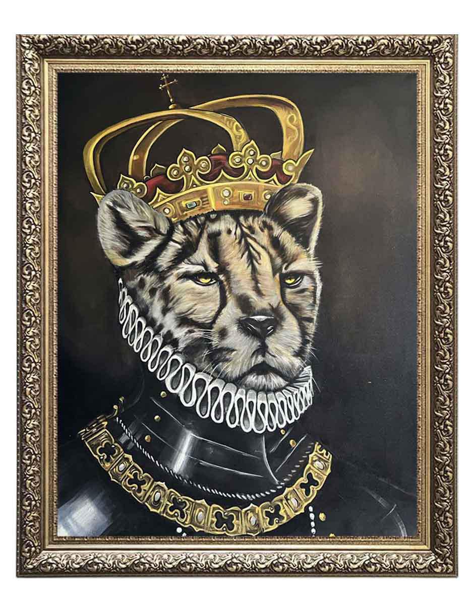 Pintura King Lion técnica óleo