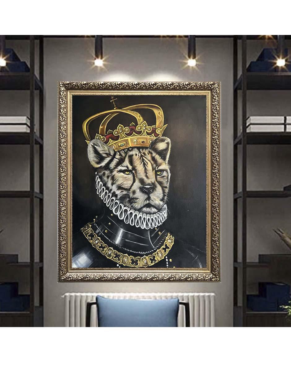 Pintura King Lion técnica óleo 2