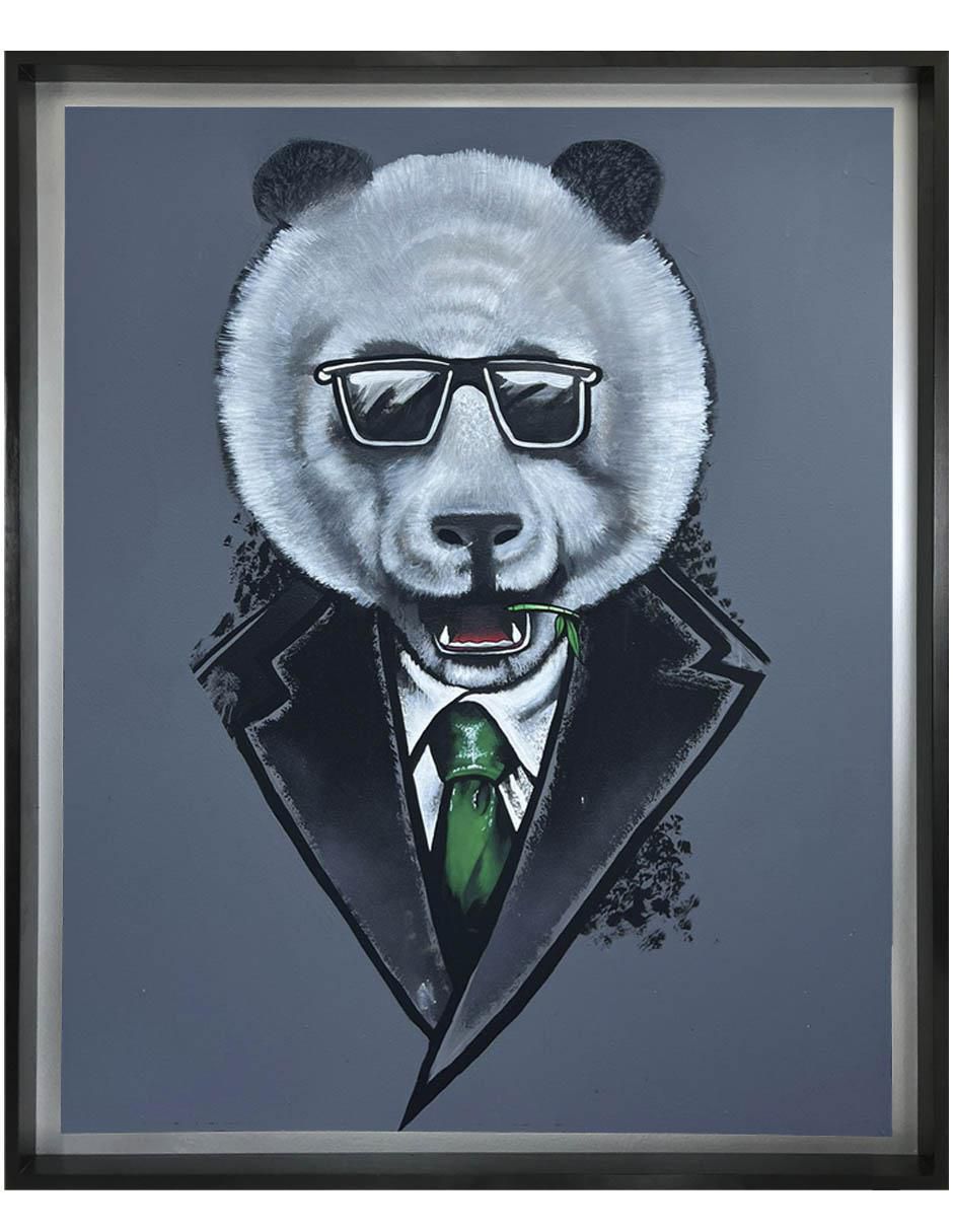 Pintura Mr. Panda técnica mixta MilleniArt