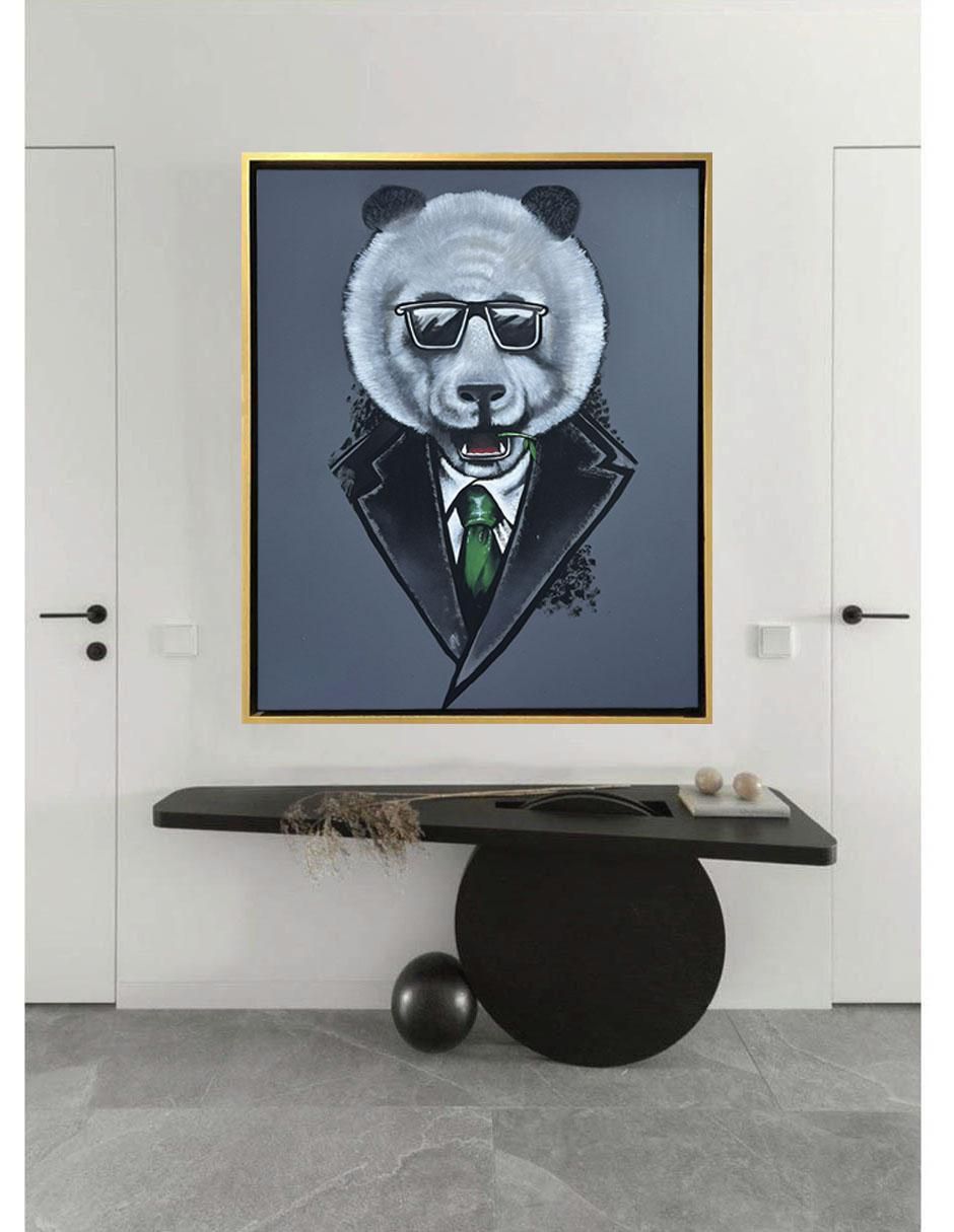 Pintura Mr. Panda técnica mixta Milleniart 4
