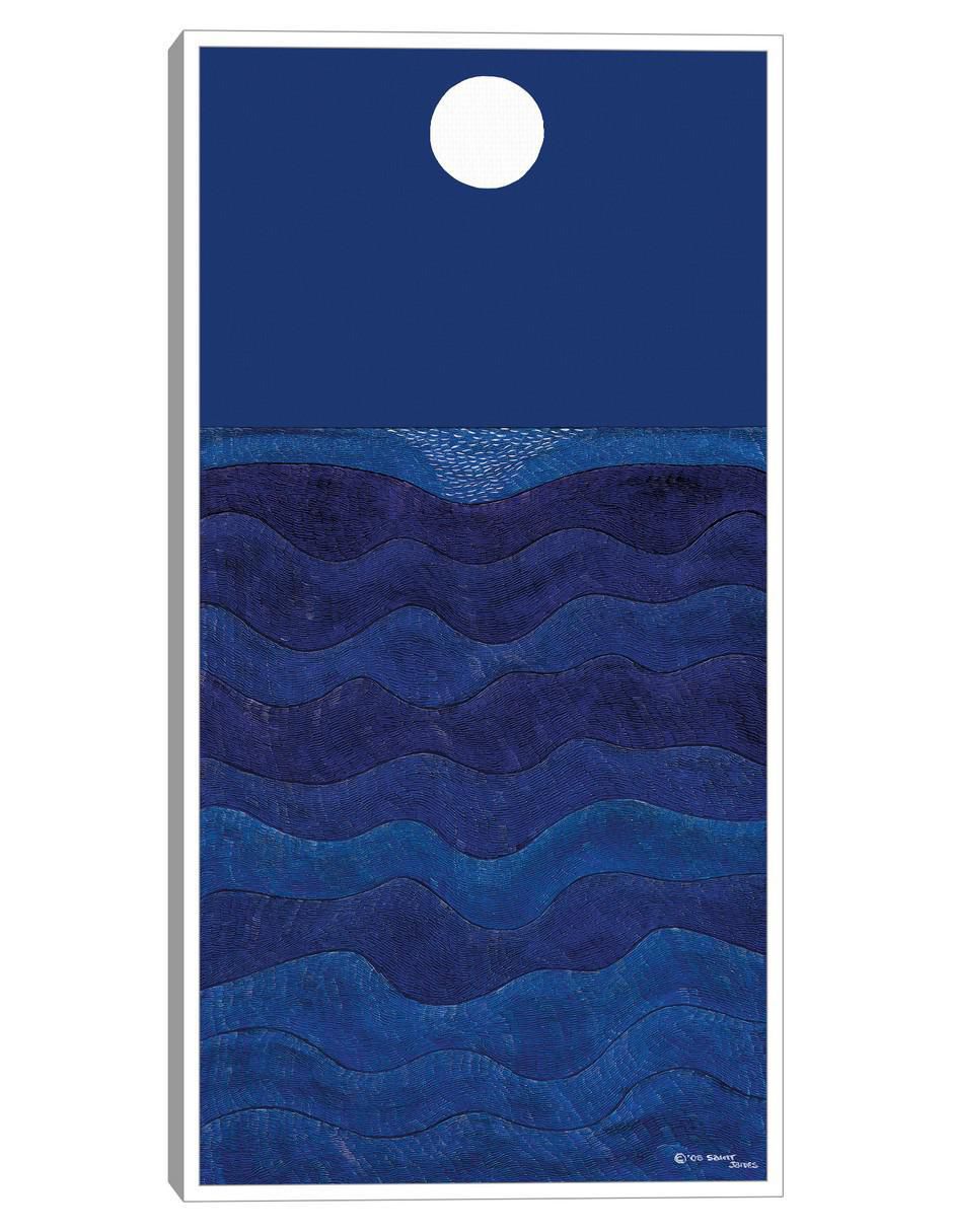 Pintura Paisaje de Luna Llena técnica mixta