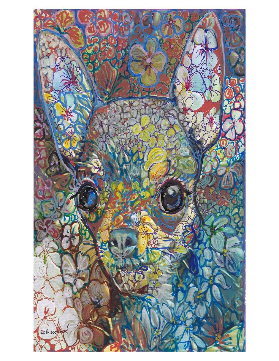 Pintura Chihuahua técnica mixta 3
