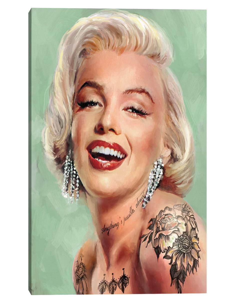 Pintura Marilyn Tatuada técnica mixta Pintura Marilyn Tatuada técnica mixta
