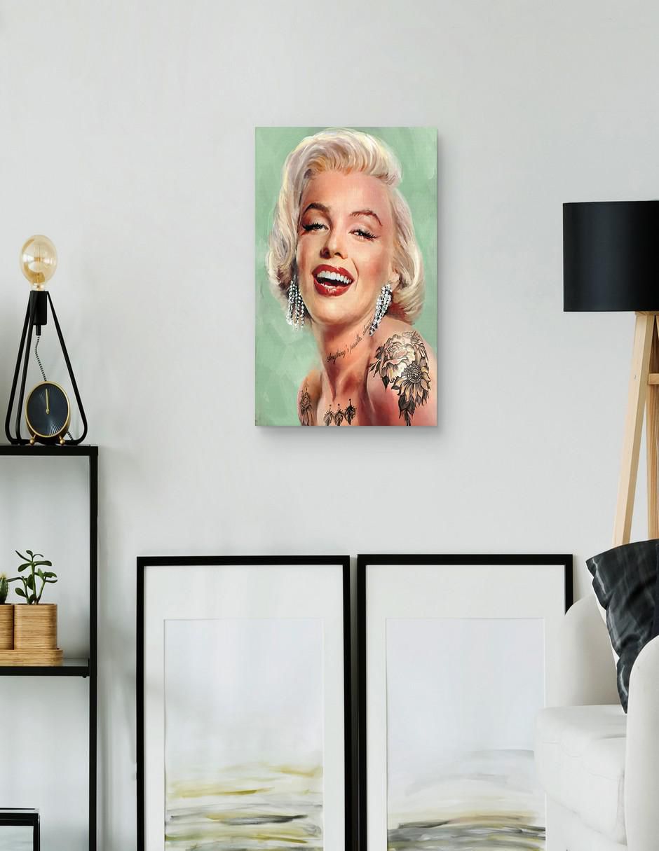 Pintura Marilyn Tatuada técnica mixta 3