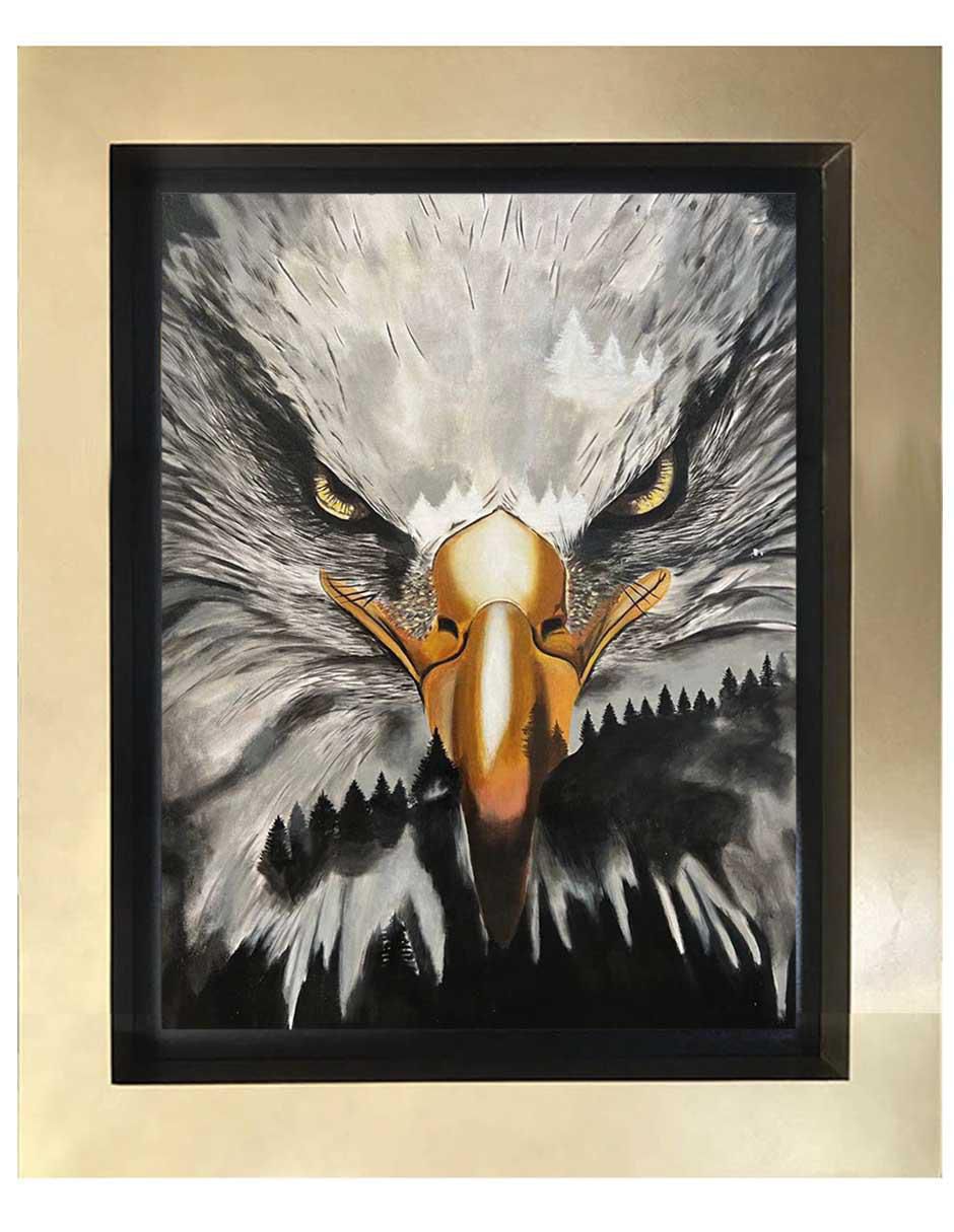 Pintura Águila En Las Montañas técnica mixta Animal Art