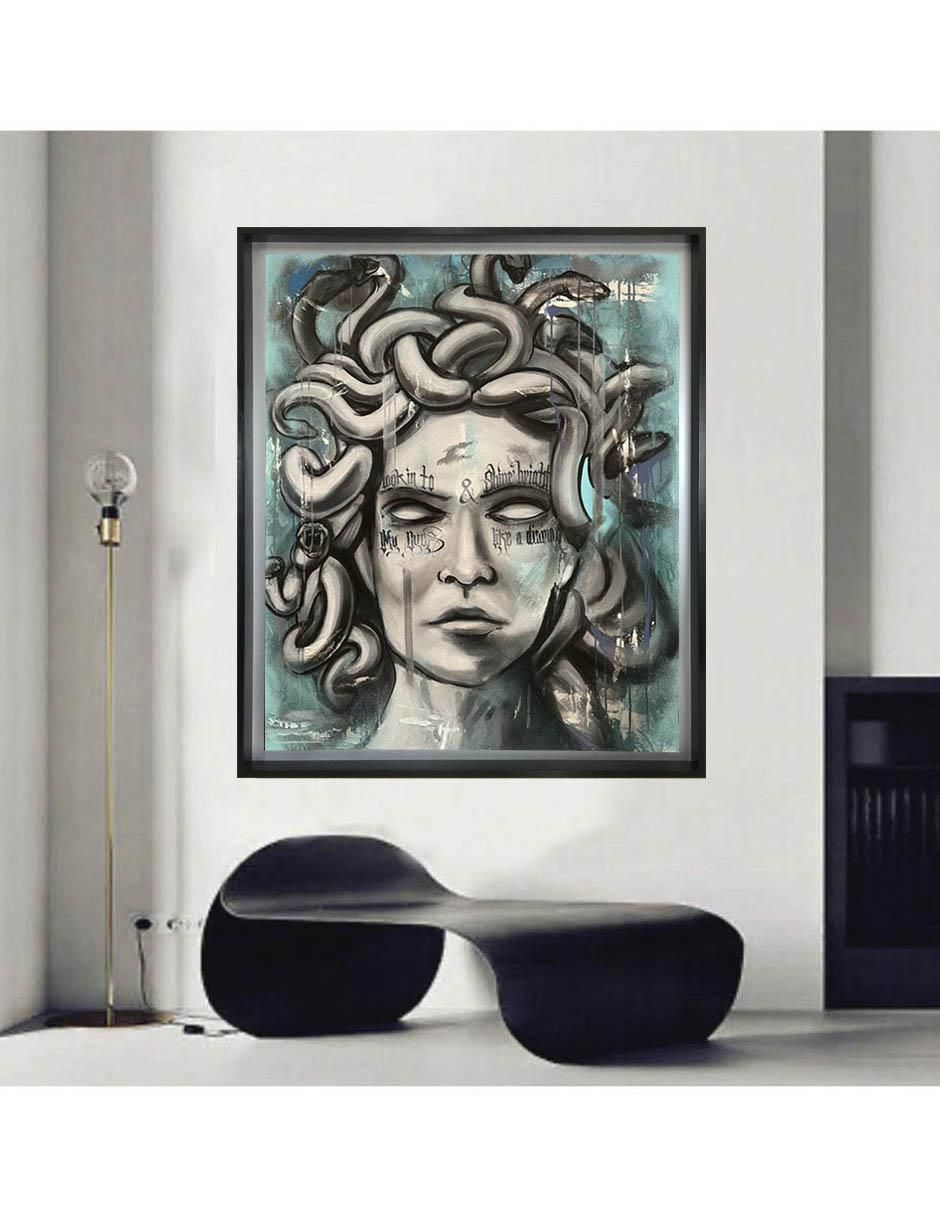 Pintura Medusa técnica mixta Mitología 2