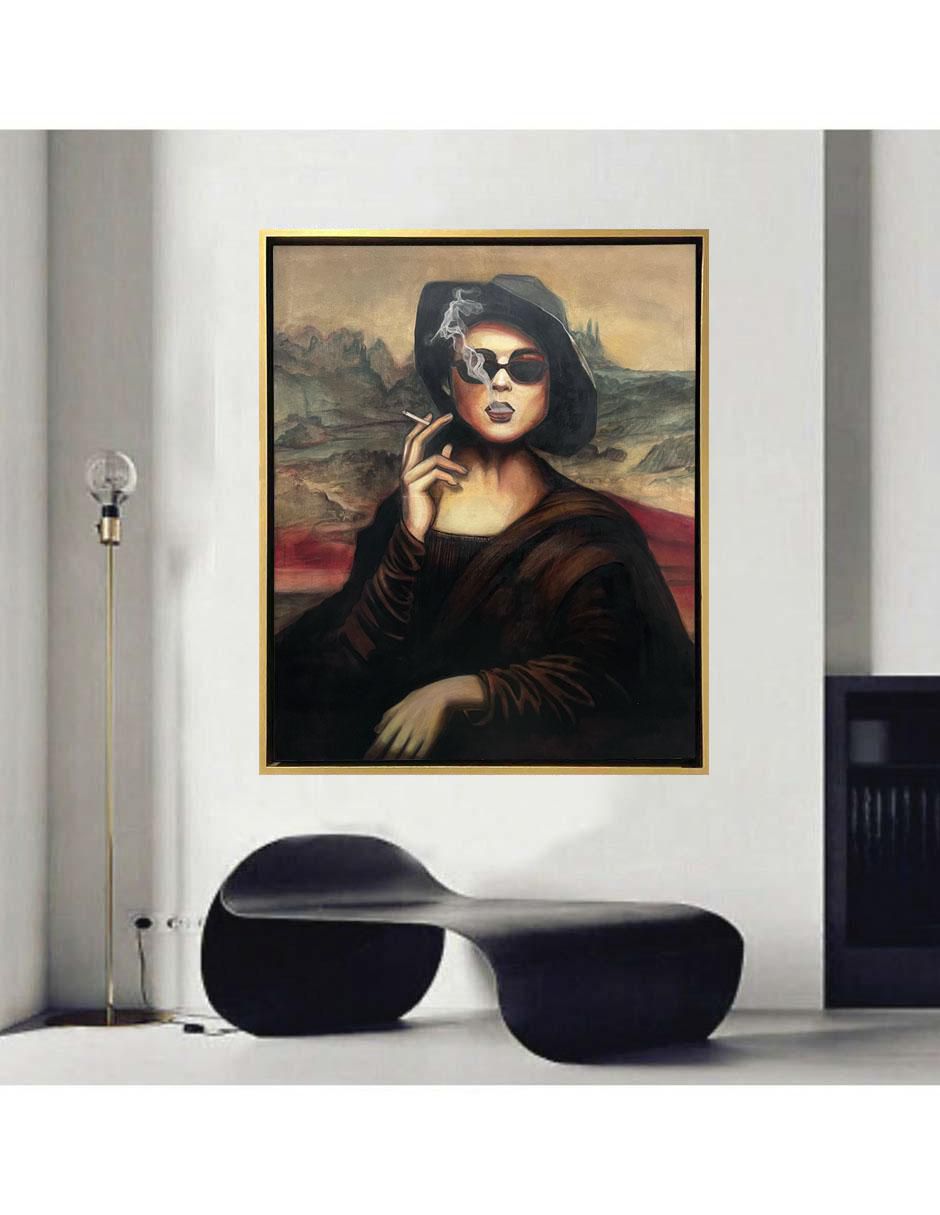 Pintura Mona Lisa técnica mixta 3