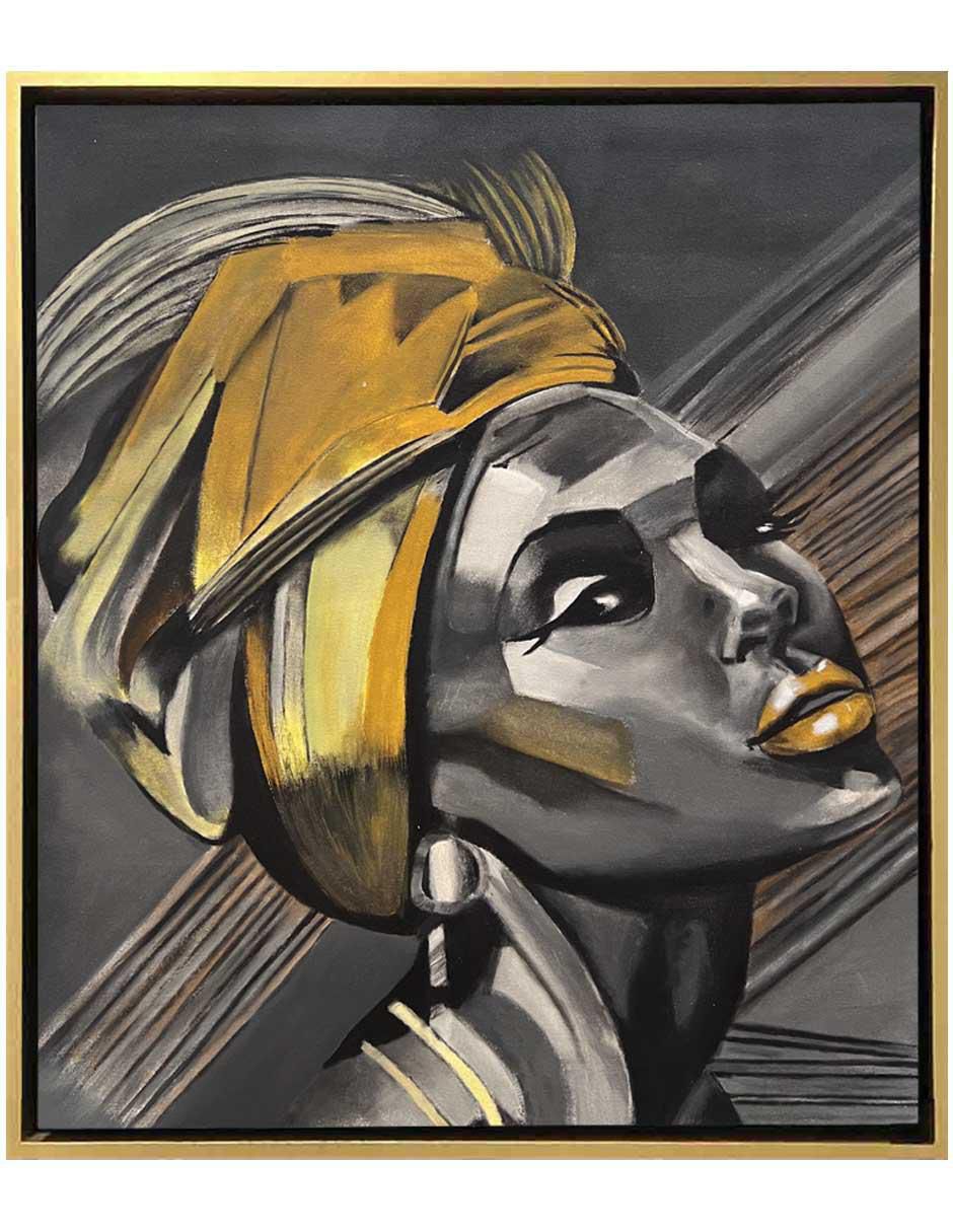 Pintura Sara Fina técnica mixta Lune Art Gallery Africana