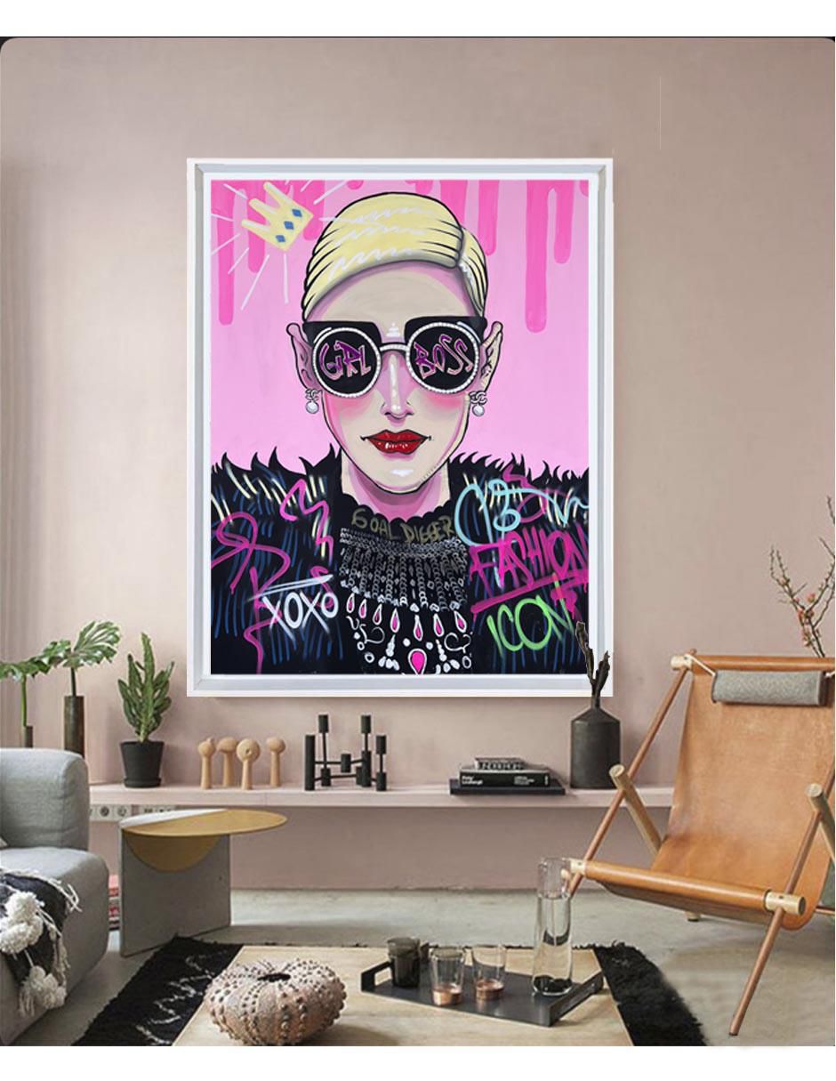 Pintura Girl Boss técnica mixta MilleniArt 2
