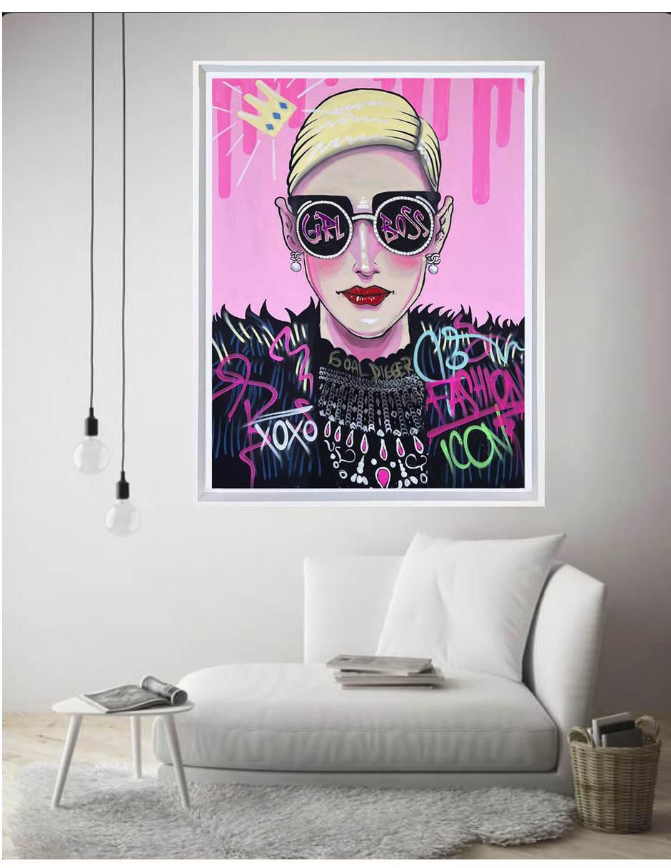 Pintura Girl Boss técnica mixta MilleniArt 3