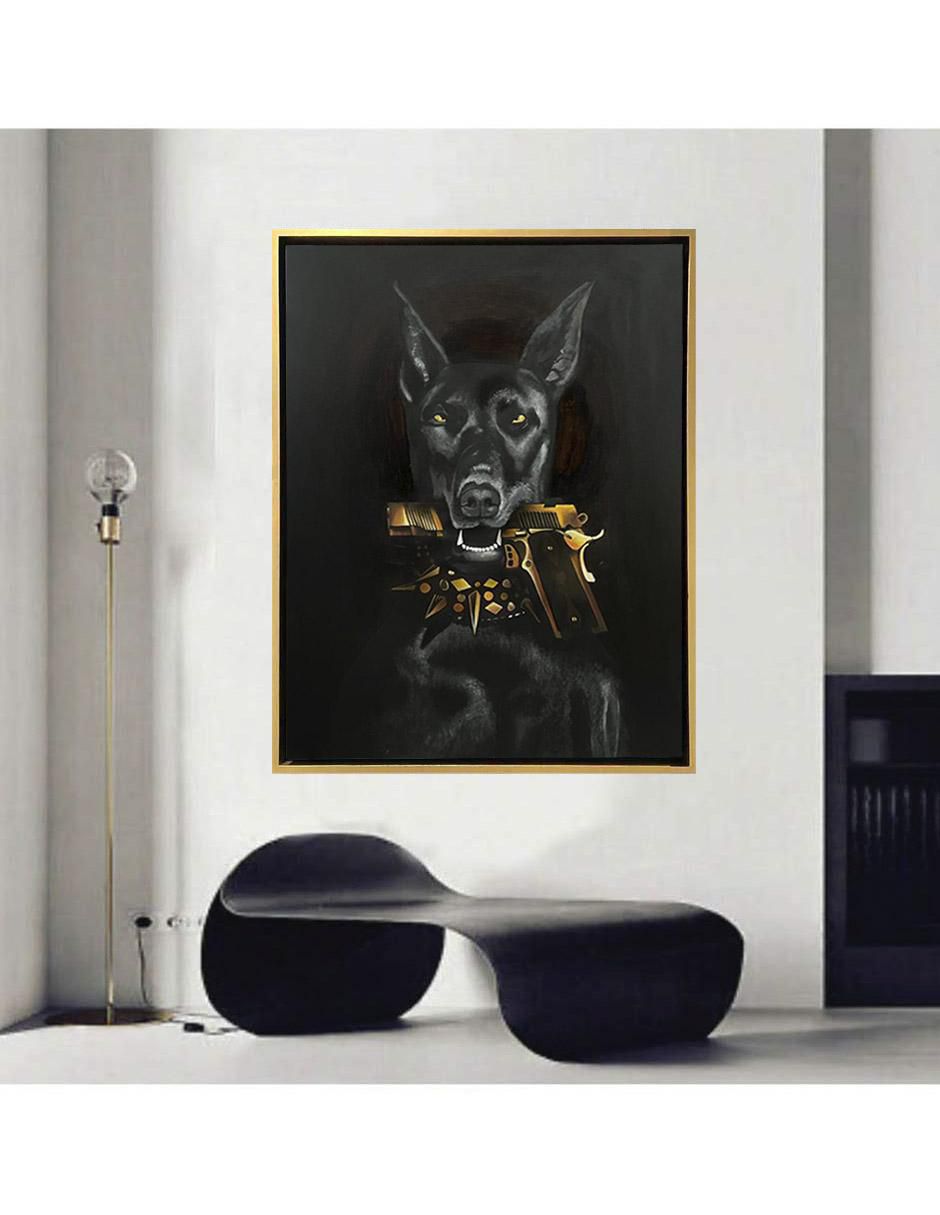 Pintura Bad Dog técnica mixta AnimalArt 2