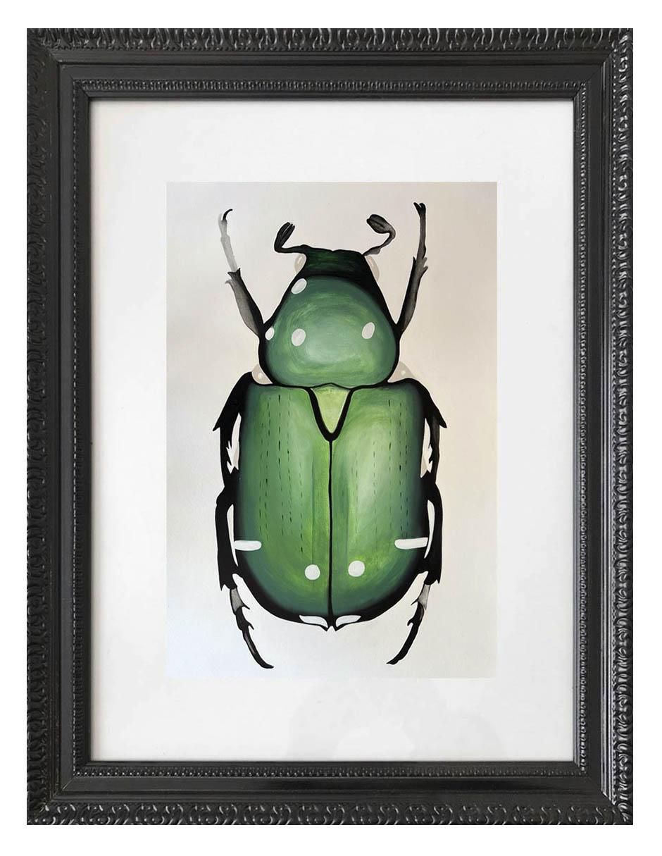 Pintura Escarabajo técnica acrílico