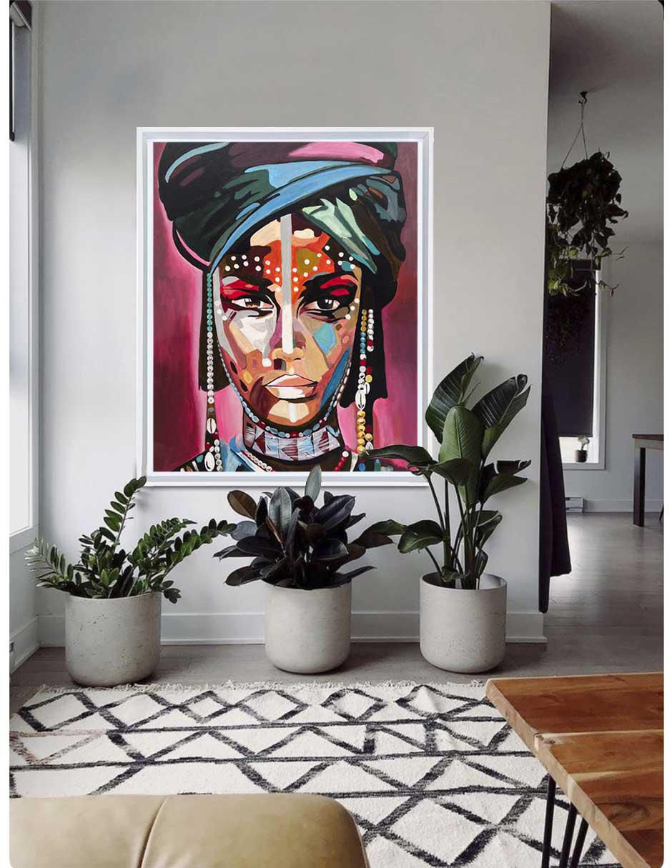 Pintura Aberash técnica mixta Africanas 3