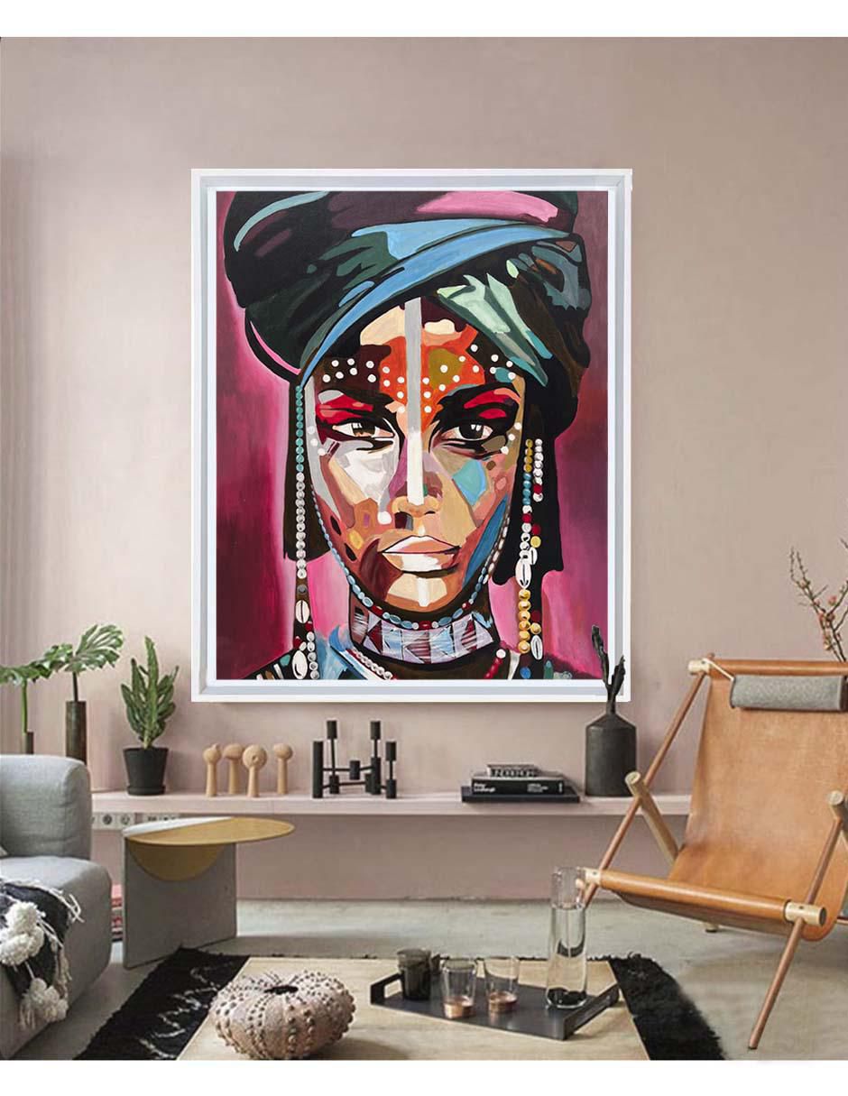 Pintura Aberash técnica mixta Africanas 4