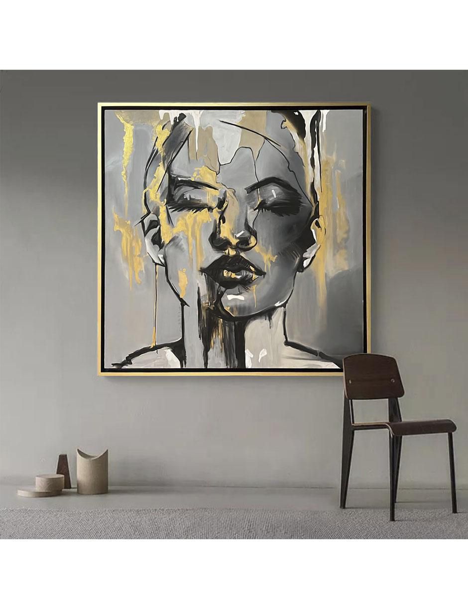 Pintura Mujer de oro 2.0 técnica mixta 2
