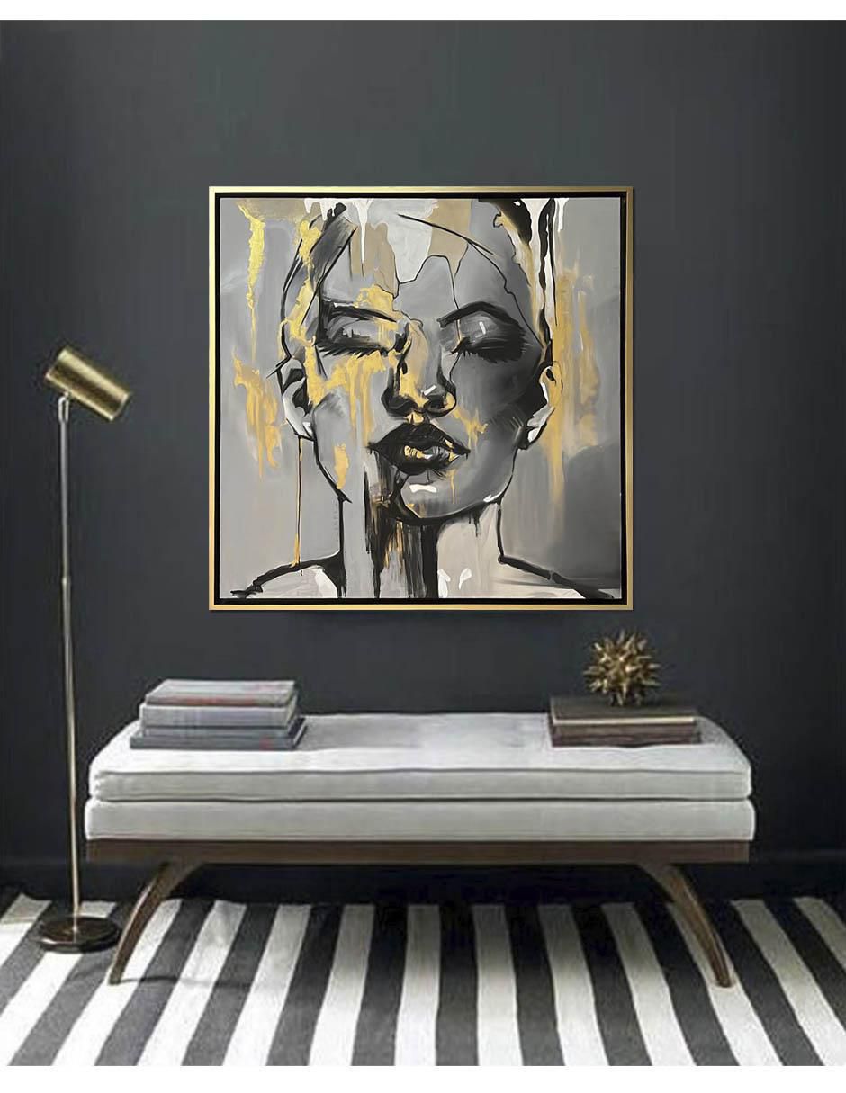 Pintura Mujer de oro 2.0 técnica mixta 4