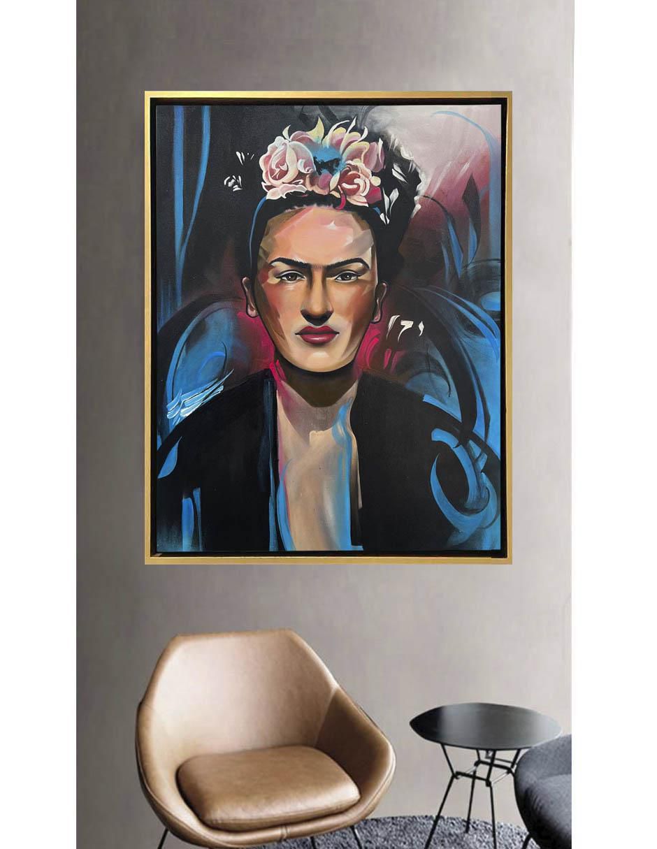 Pintura Frida Kahlo técnica mixta 3