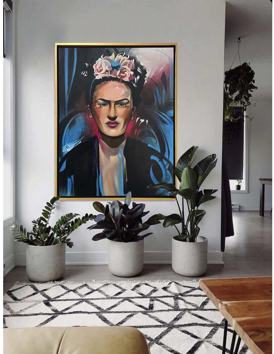 Pintura Frida Kahlo técnica mixta 4