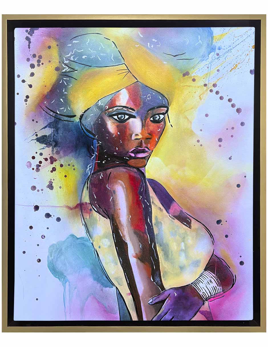 Pintura Nadjela técnica mixta Rostros