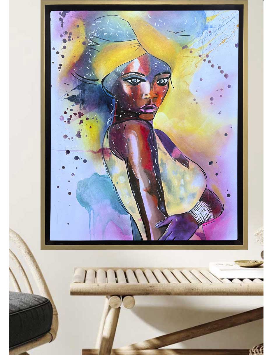 Pintura Nadjela técnica mixta Rostros 2