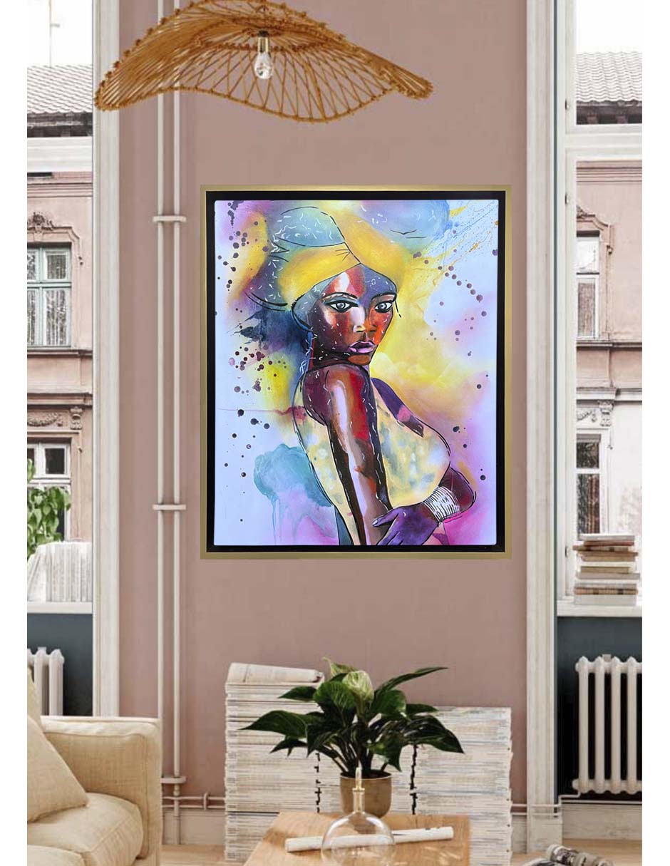 Pintura Nadjela técnica mixta Rostros 3
