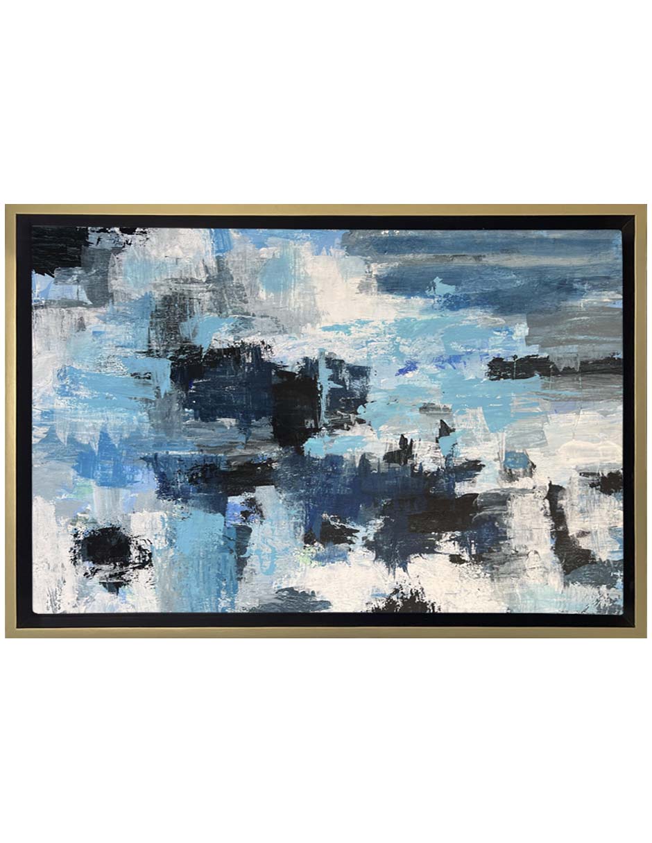 Pintura Azul técnica mixta Abstractos 3