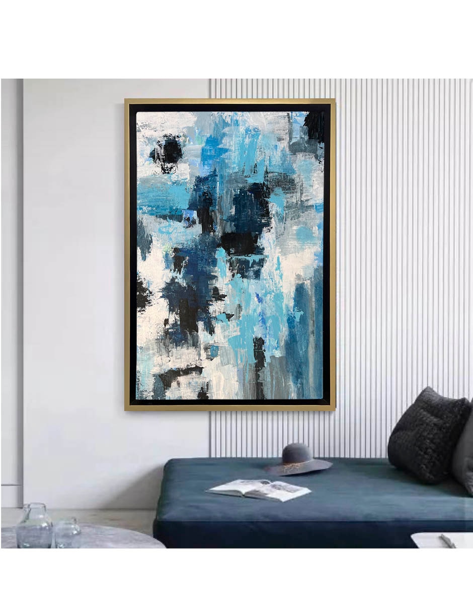 Pintura Azul técnica mixta Abstractos 7