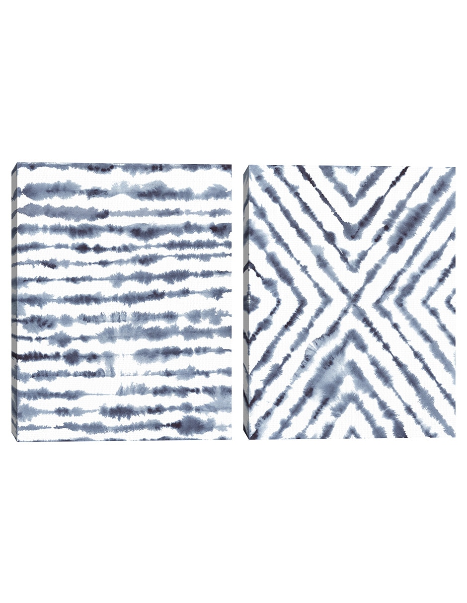 Pintura Shibori en Azul técnica mixta Pintura Shibori en Azul técnica mixta