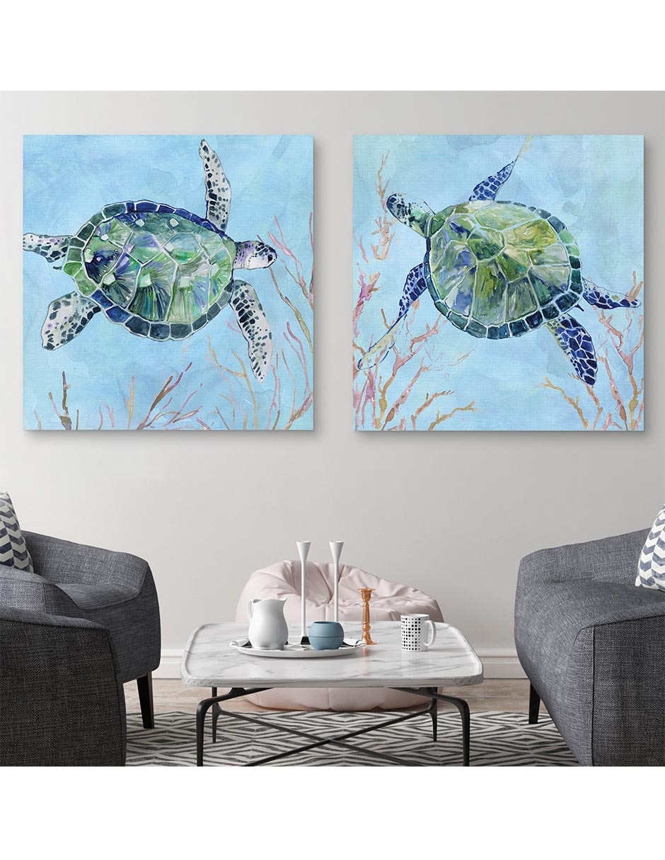 Pintura Tortuga Marina I técnica mixta 2