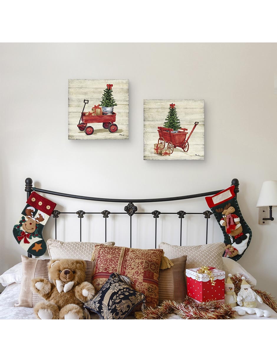 Pintura Vagon de Navidad técnica mixta 2