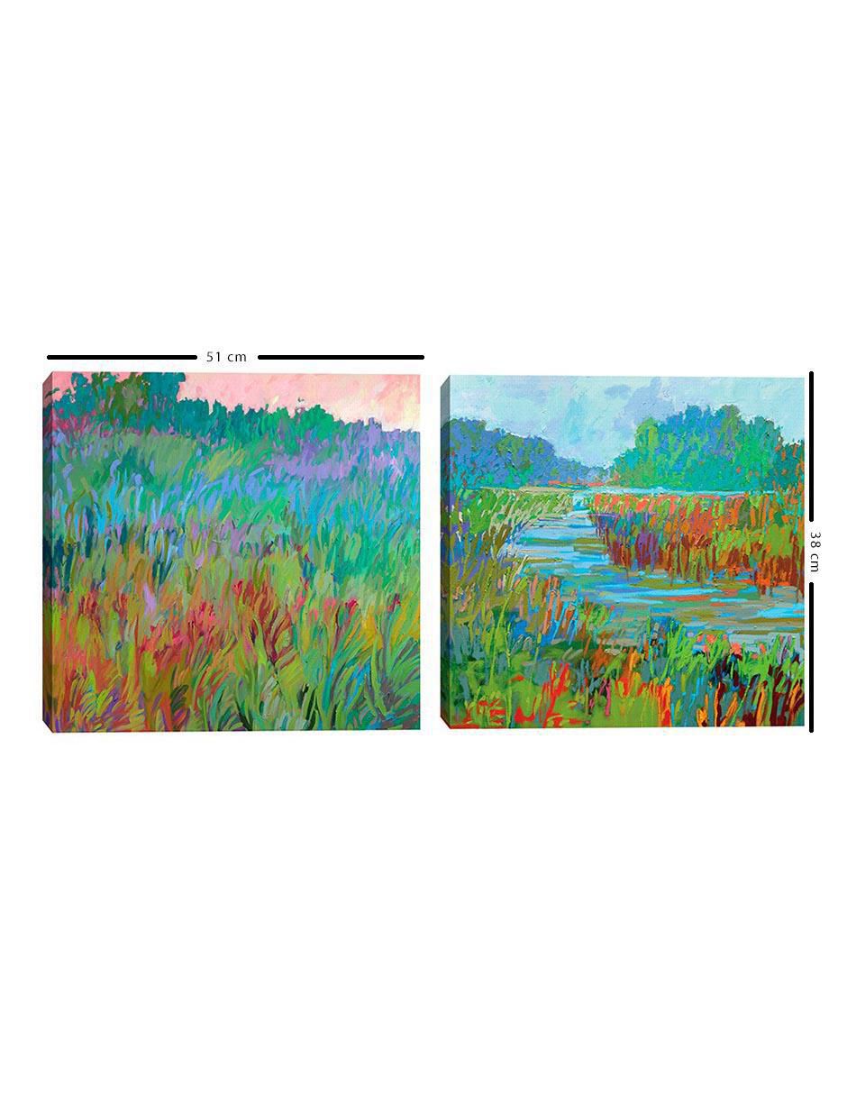 Pintura Verdes de primavera técnica mixta 5