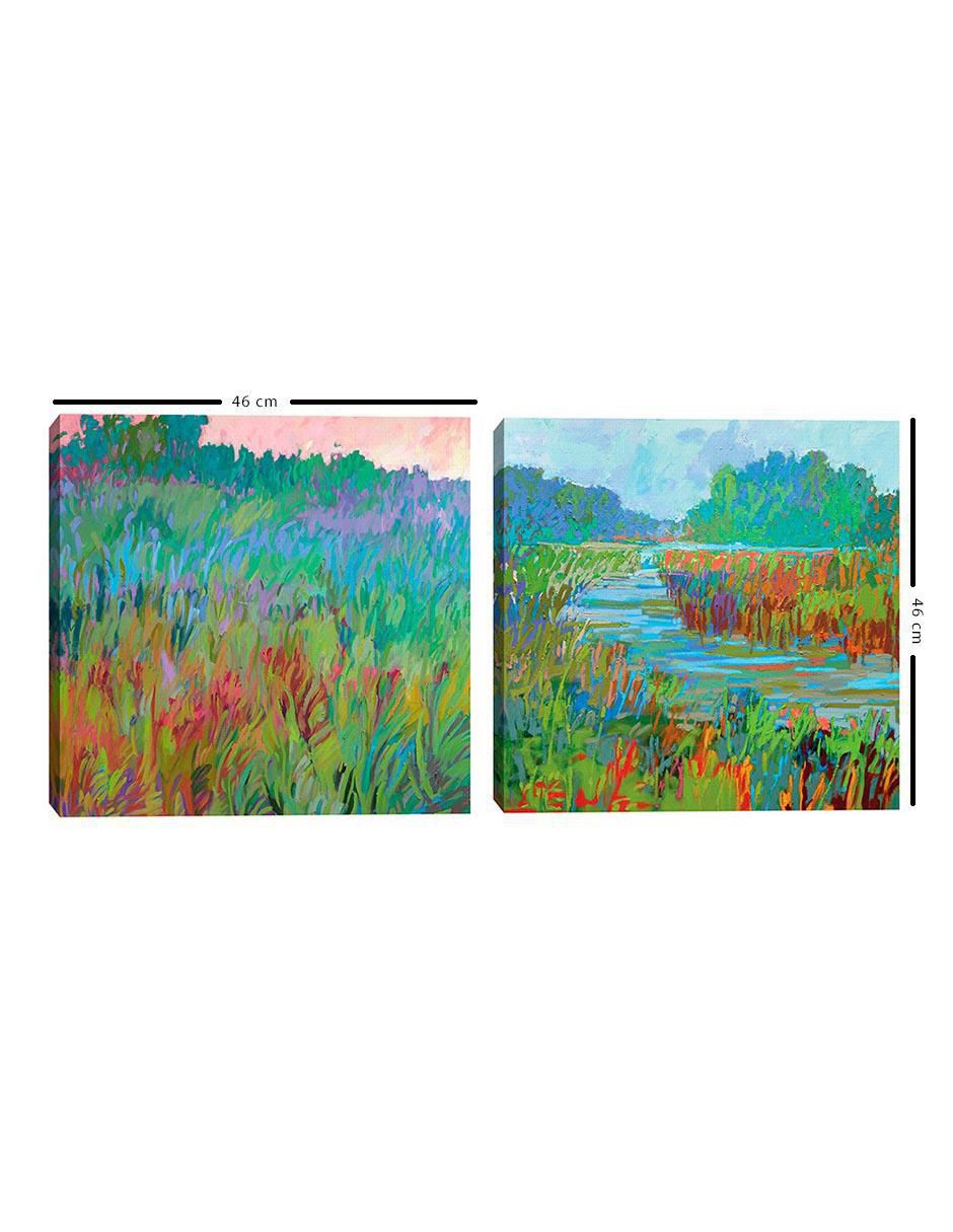 Pintura Verdes de primavera técnica mixta 5