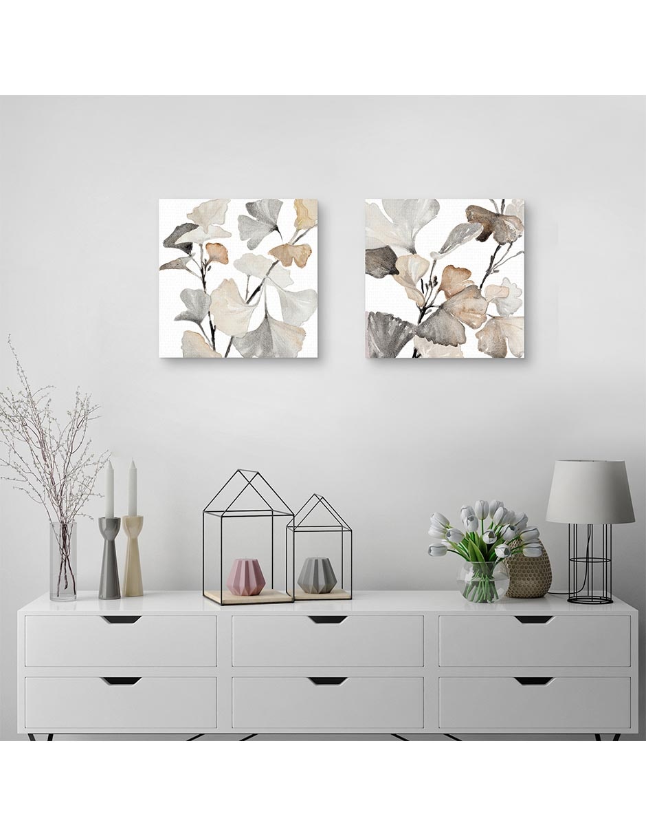 Pintura Tallos neutros de Ginko I técnica mixta 2