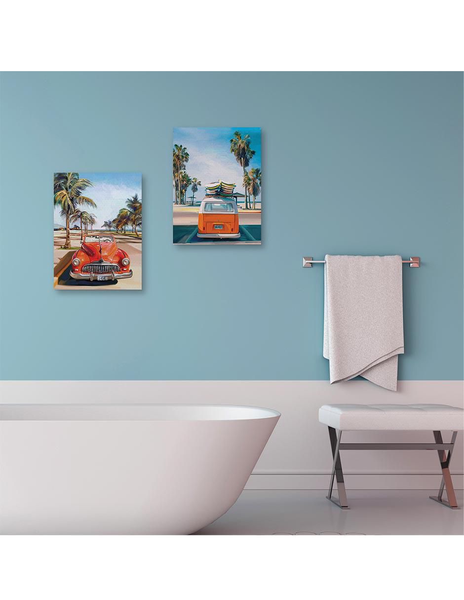Pintura Dia de Playa Retro I técnica mixta 3