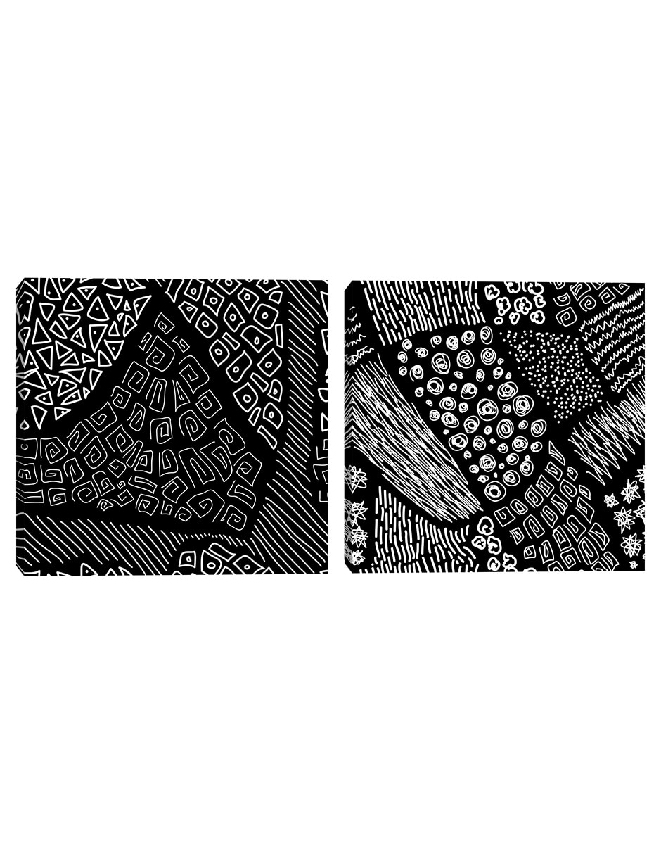 Pintura Garabatos Negros técnica mixta