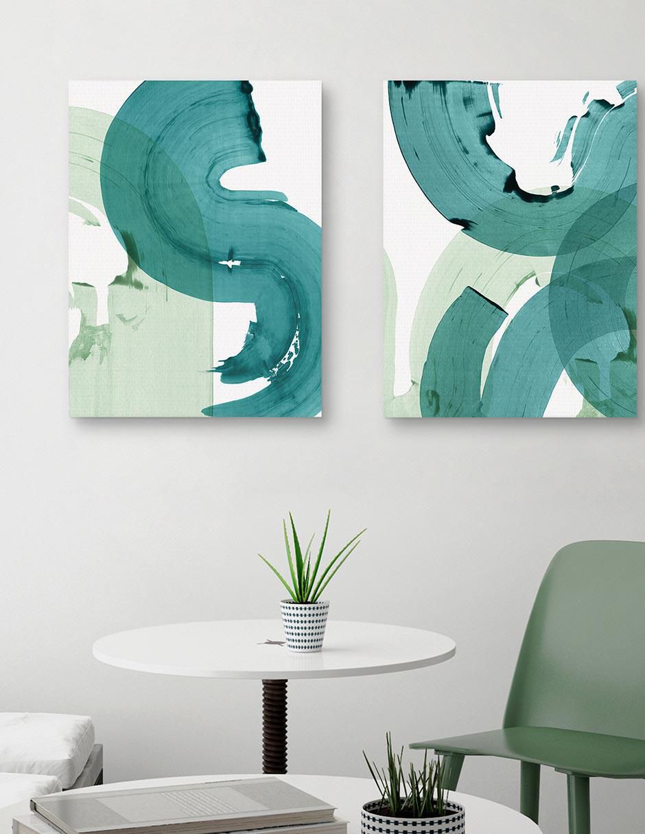 Pintura Movimiento Verde I técnica mixta 4