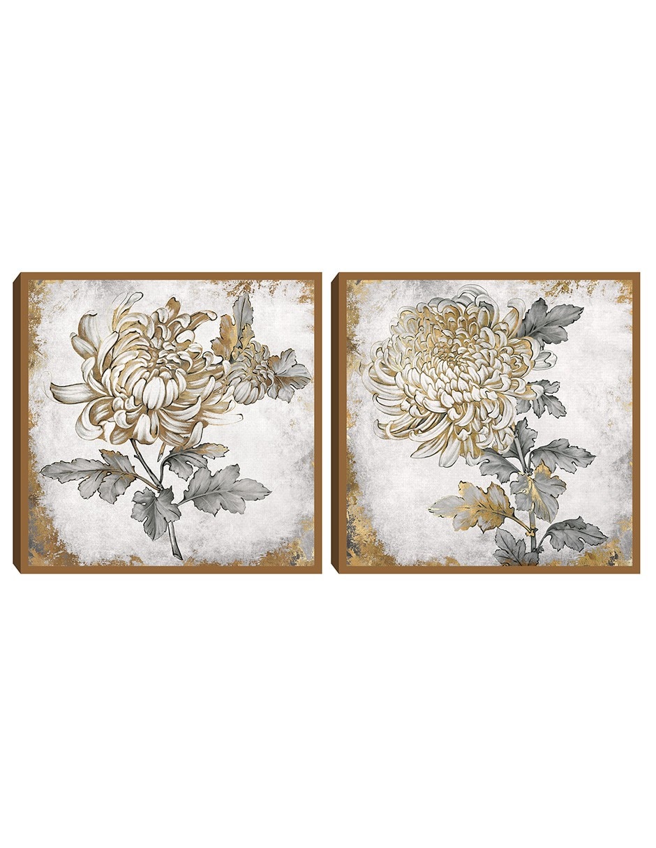 Pintura Flor de oro técnica mixta